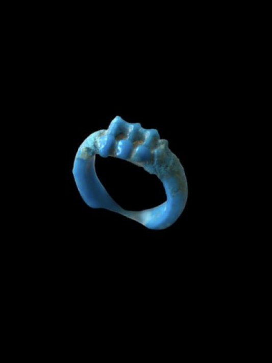 Ancient Egyptian Faience baby Ring wtih the Nefer Sign
